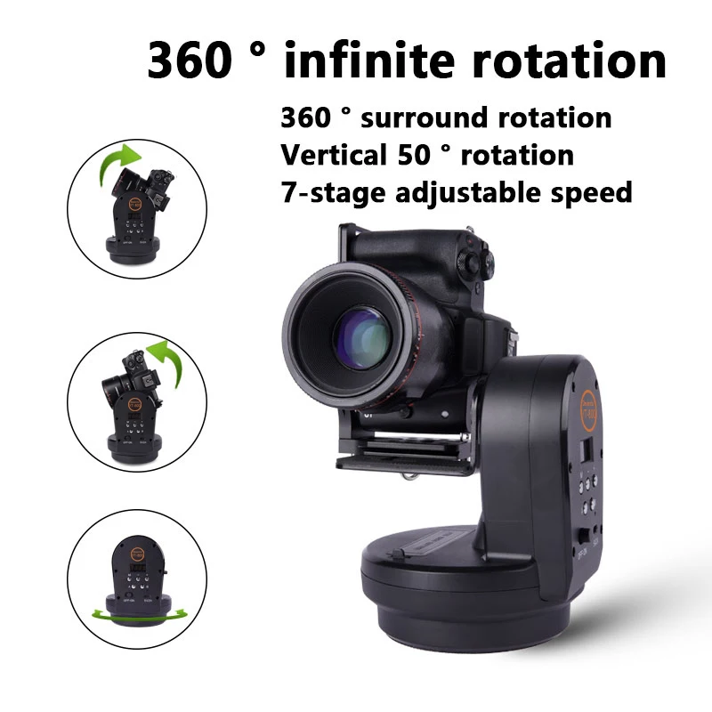 Desiontal YT800 360° infinite rotation Electronic Pan Tilt Head Panoramic Motorized Tripod Pan Tilt Head