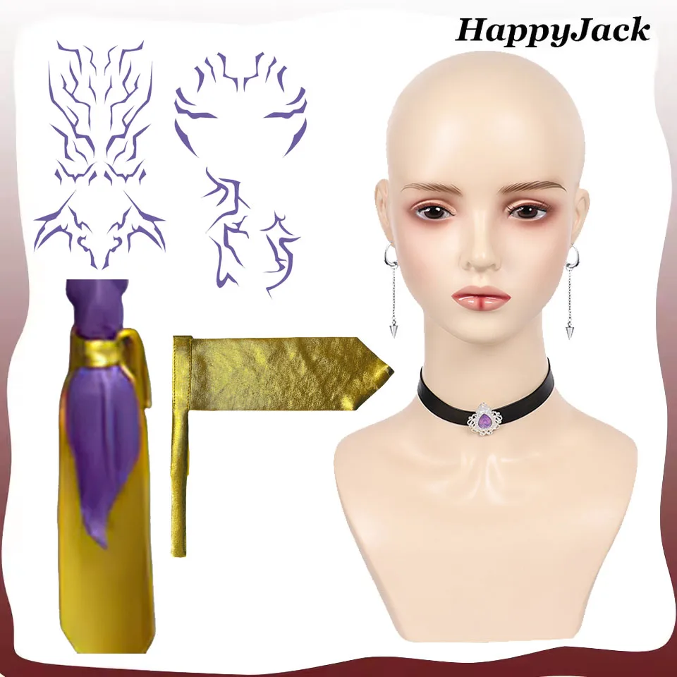 Hunters Rumi Cosplay Hairband Headband Tattoo Sticker Demons Mira Earrings Neckband Women Halloween Carnival Costume Accessories