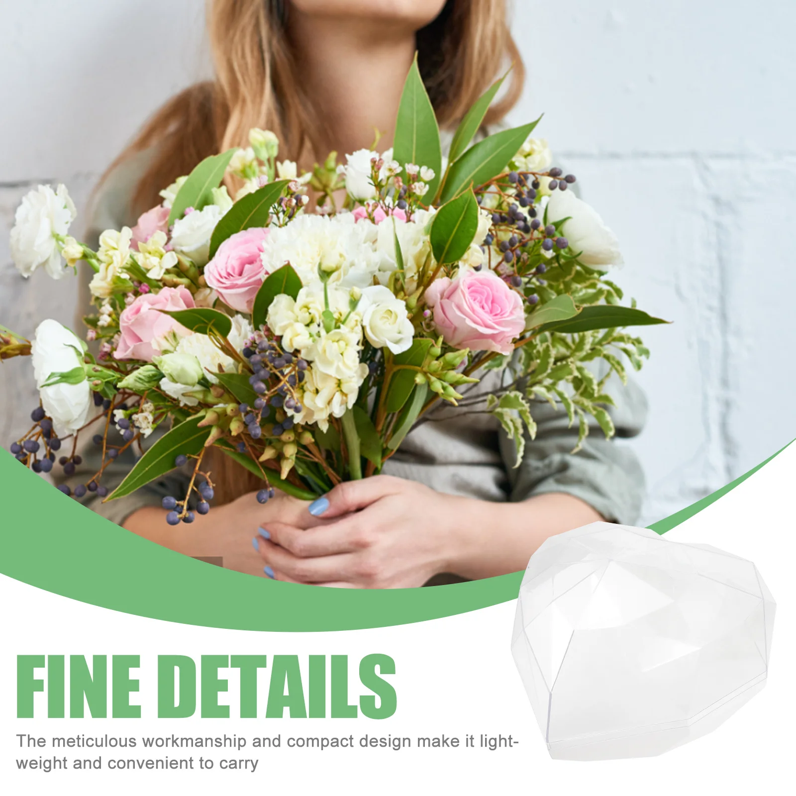 

Heart Shaped Flower Box Clear Acrylic Gift Packaging For Proposal Wedding Preserved Flower Arrangement Decorative Container