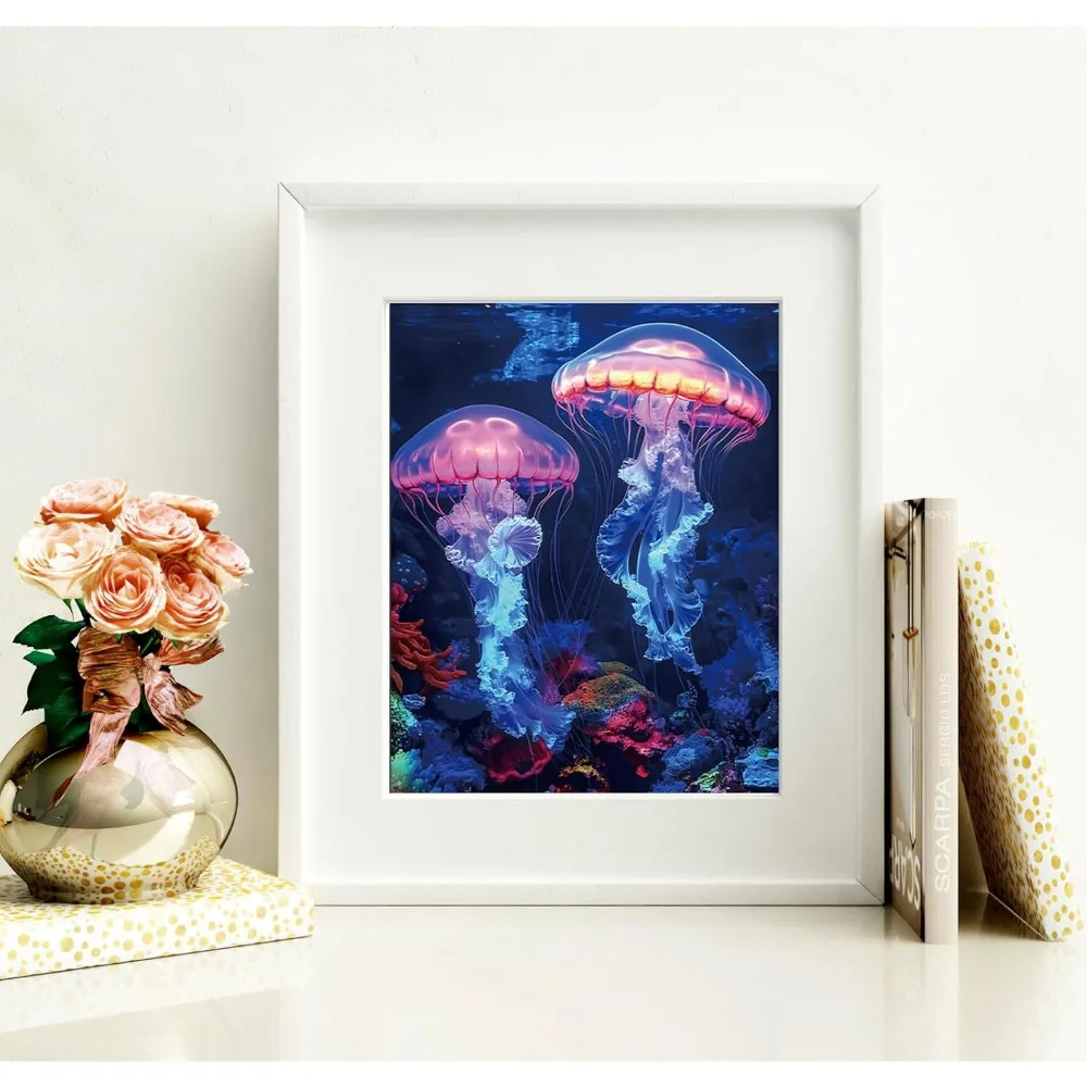 Adult and adolescent scratch art, 4 sheets of scratch paper glowing in the dark rainbow, beautiful night scene scratch paintings