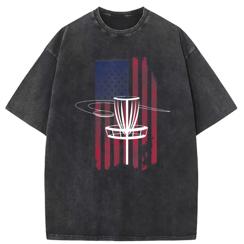 USA Flag Disc Golf Man Retro T-shirts Sweatshirts Europe Long Sleeve Faddish Tshirts Men Geek Sportswears Clothing Summer Fall