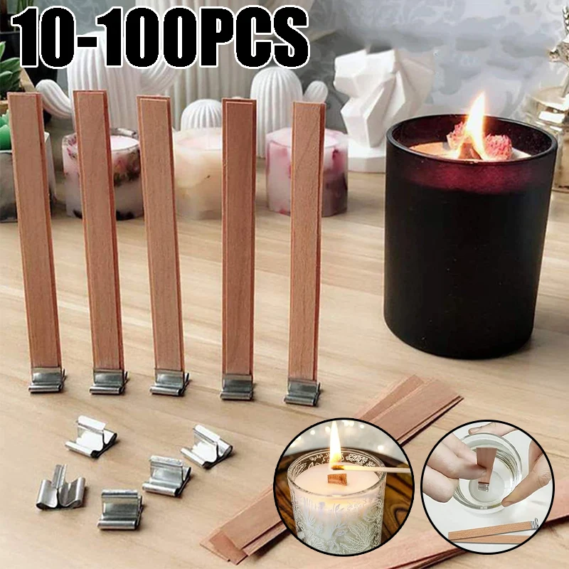 Wood Wick Soy Candles DIY Kit Handcrafted Aromatic Candles with Single Wick Design Paraffin Candle Instructions