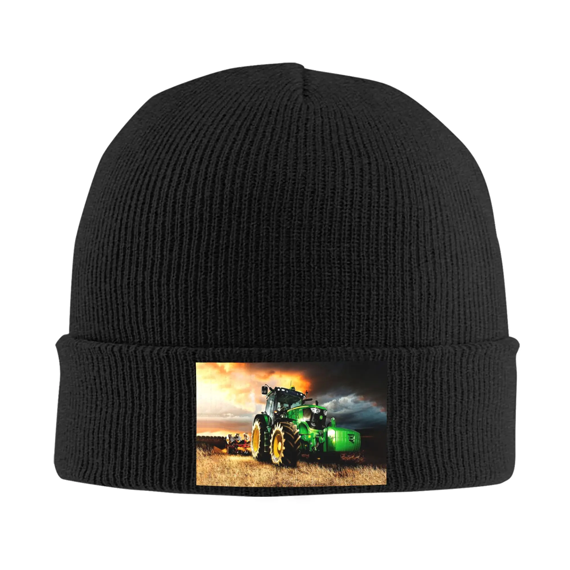 Custom Tractor Skullies Beanies Caps Unisex Winter Warm Knit Hat Women Men Hip Hop Adult  Bonnet Hats Outdoor Ski Cap