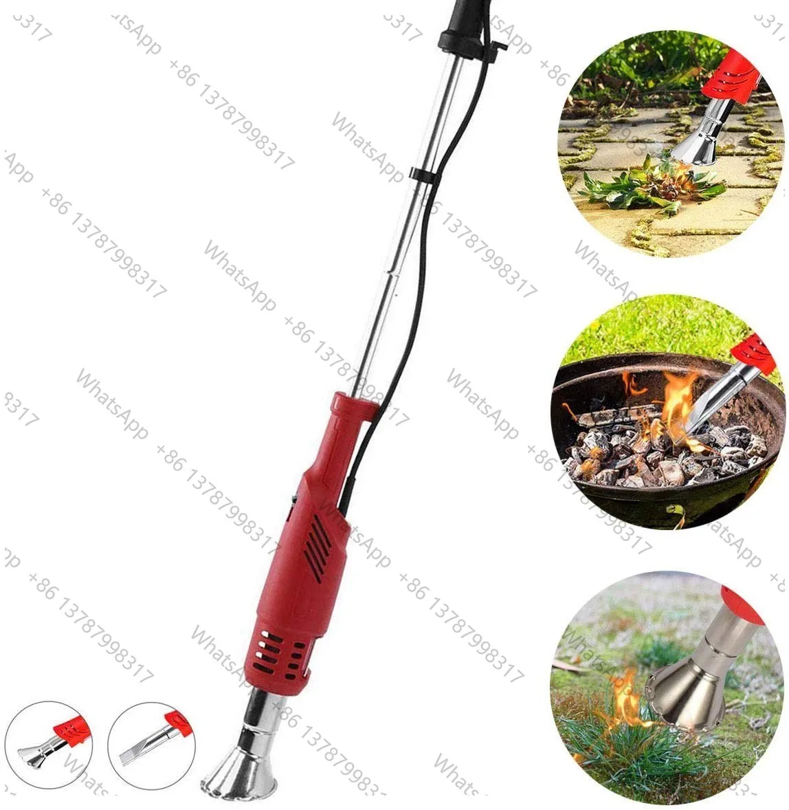 2000W Electric Thermal Weeder Grass Burner AC Hot Air Weeder Safe Fast Flame Garden Tool Portable