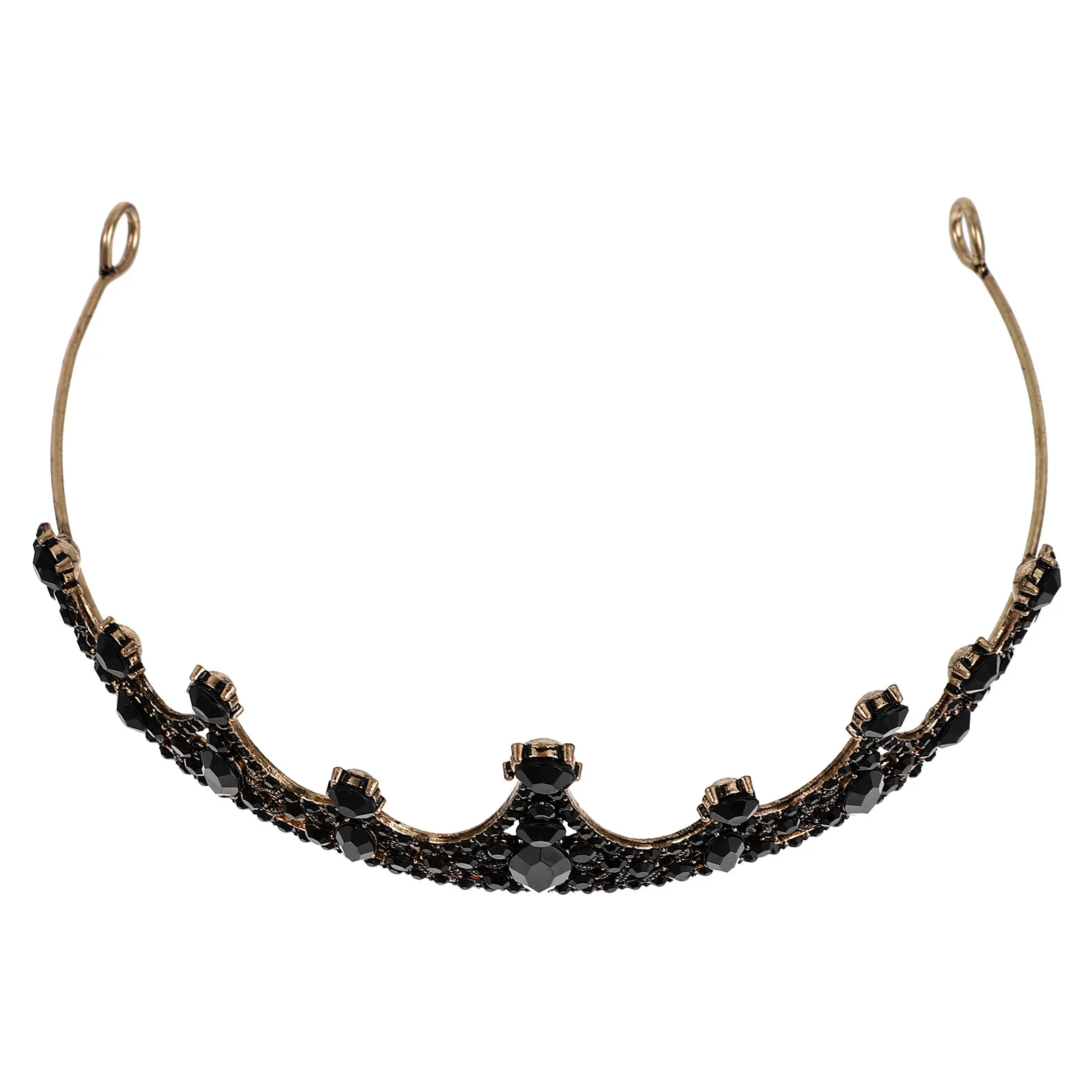 

1Pcs Retro Style Crown Bridal Headdress Black Elegant Wedding Hair Decor Delicate Bride Hair Crown Lightweight Comfortable Women