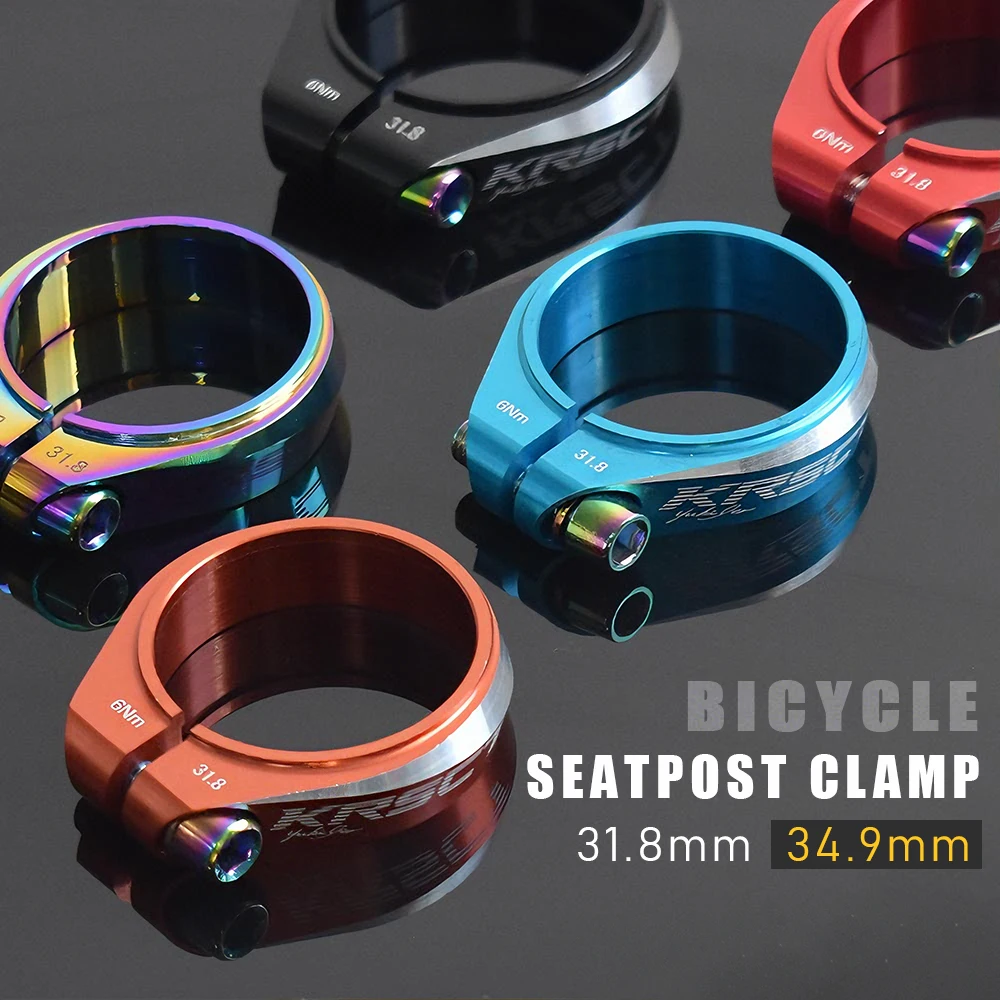 KRSEC Aluminiumlegierung Fahrrad Sattelstützenklemme 31,8/34,9 mm Sitzrohrklemme MTB Fahrrad Rennrad Teile Fahrradsattel Sitzklemme