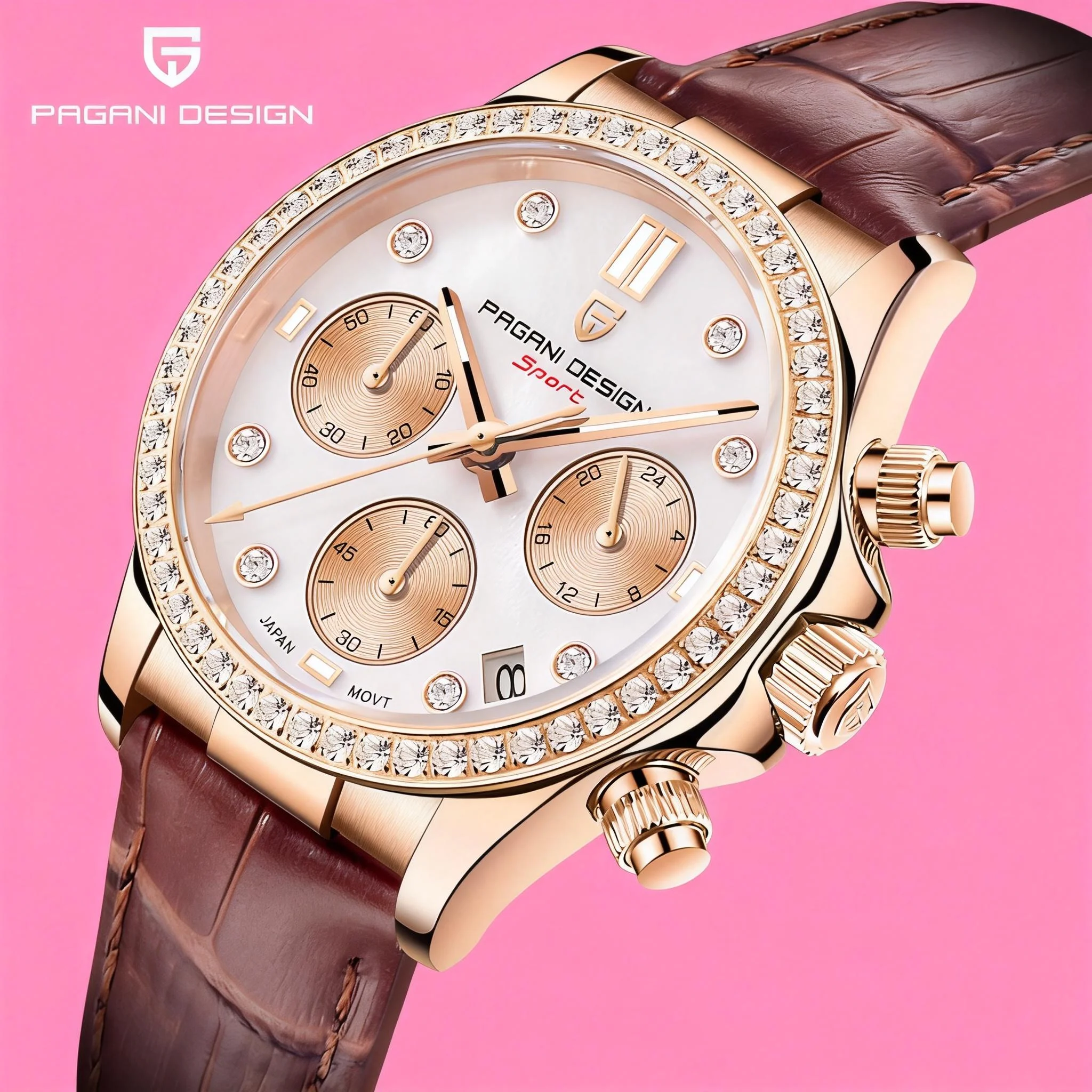 

PAGANI DESIGN 2026 New Women's Quartz Watch Japanese TMI VD55JI Movement Sapphire Crystal 100M Water Resistance Model PD-1730