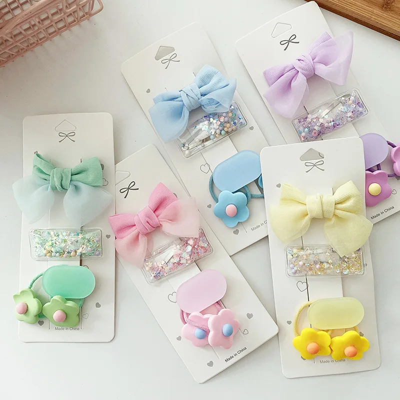 Yellow Series Cute Bowknot Princess Hairpins Children Girls Kids BB Hair Clips Barrettes Accessories Hairclip Headwear Headdress