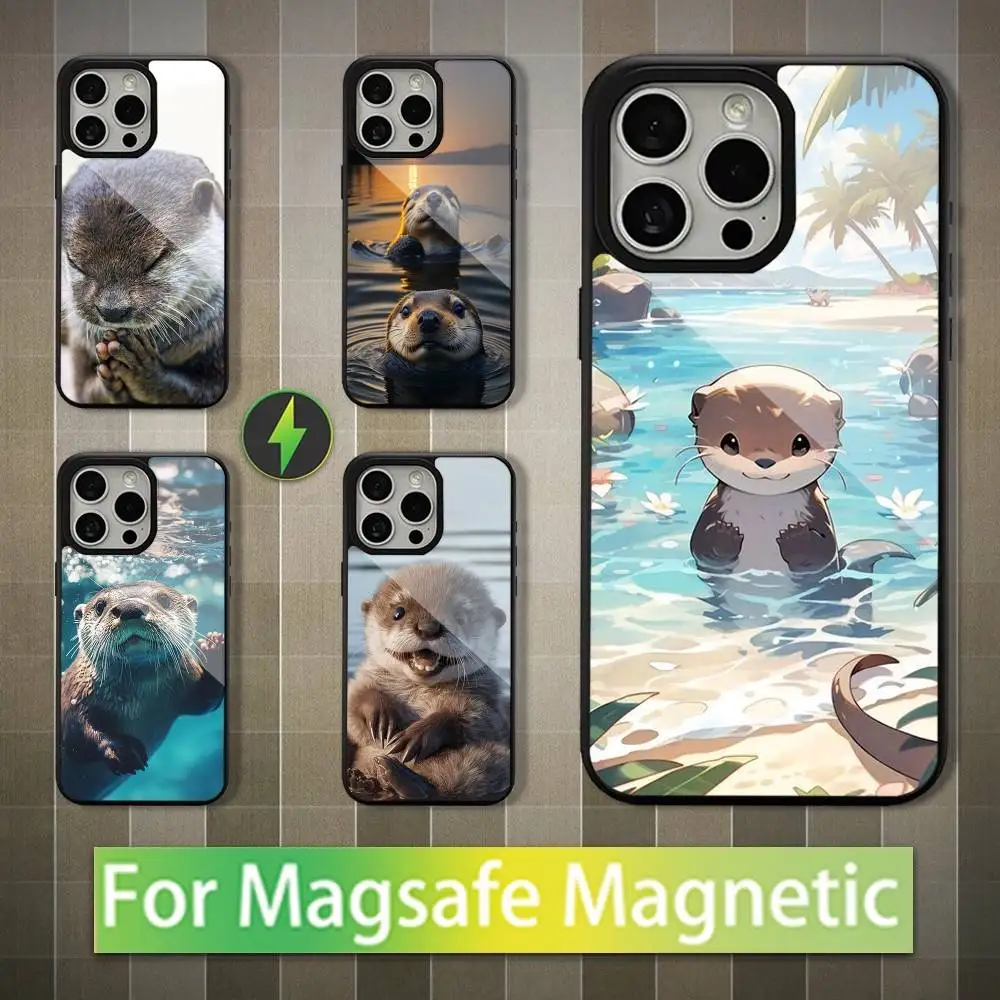 

Animal Three Otter Cute Phone Case For iPhone 16,17,15,14,13,12,11,Pro,Max,Plus,Mini,Magsafe,Magnetic Wireless Charging Case