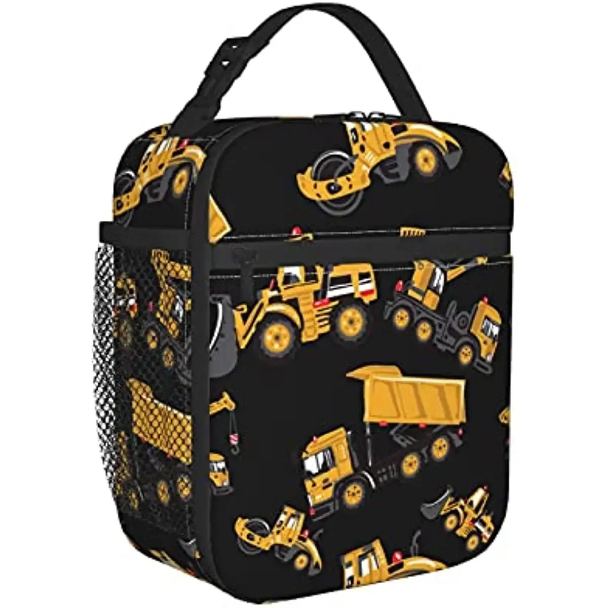 Road Roller Bulldozer Dumper Lunch Box Insulated Soft Bag Reusable Cooler Bag For Women&Men Work Picnic Hiking