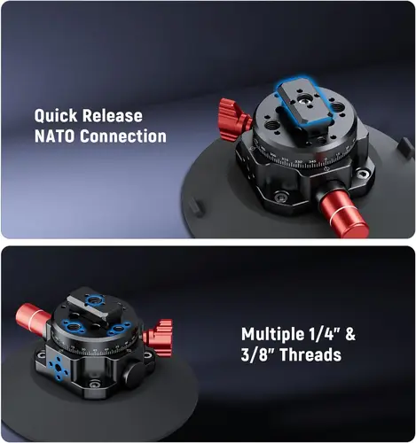 Imagen 2 del producto NEEWER soporte de coche con ventosa de vacío para cámara de acción con brazo de pluma hidráulica para DJI Osmo Pocket 3 Insts360 X5 X4 X3 GoPro