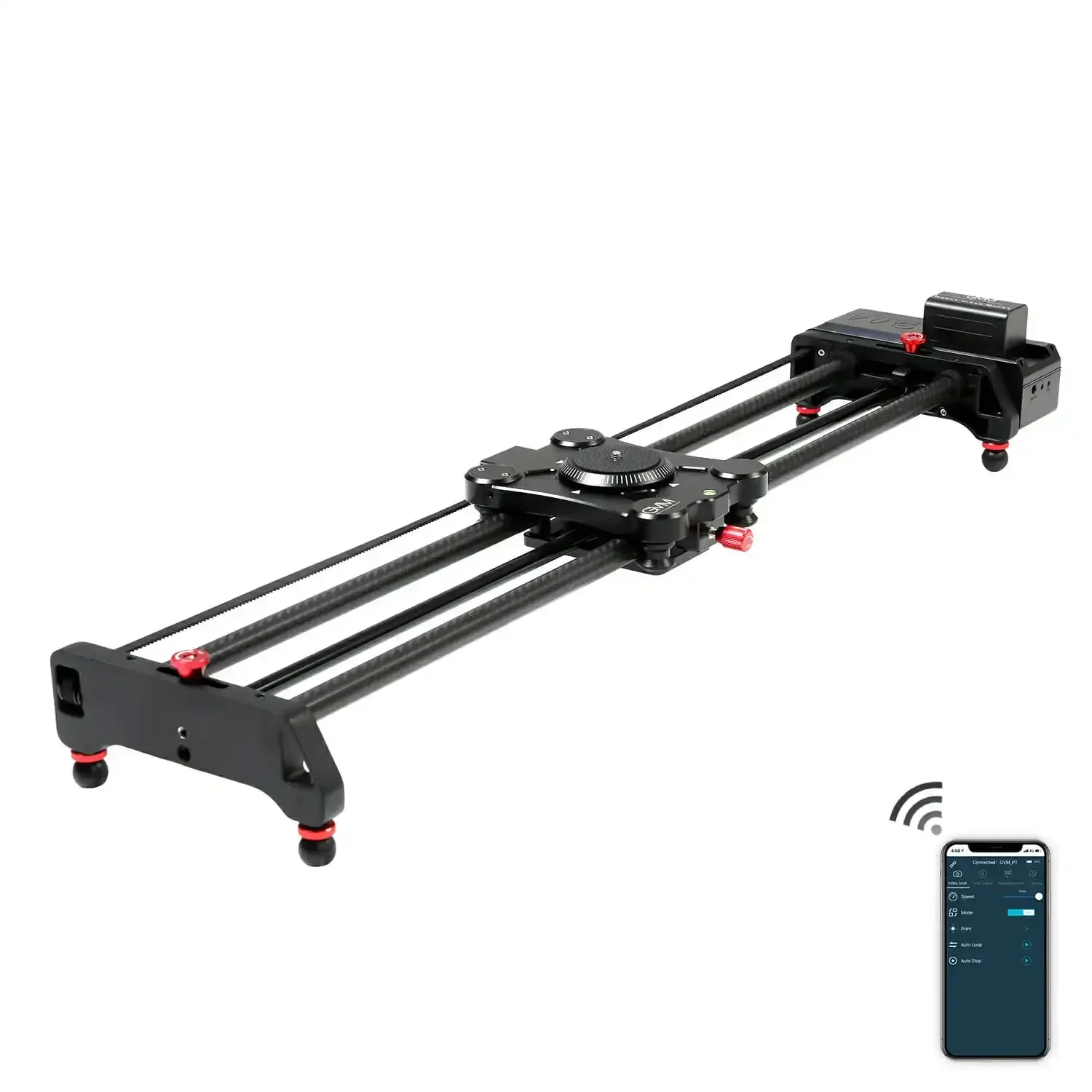 GVM GR 80QD المهنية ألياف الكربون دوللي السكك الحديدية بمحركات كاميرا المنزلق انخفاض زمني مسار الفيديو اطلاق النار درجة رؤية بانورامية