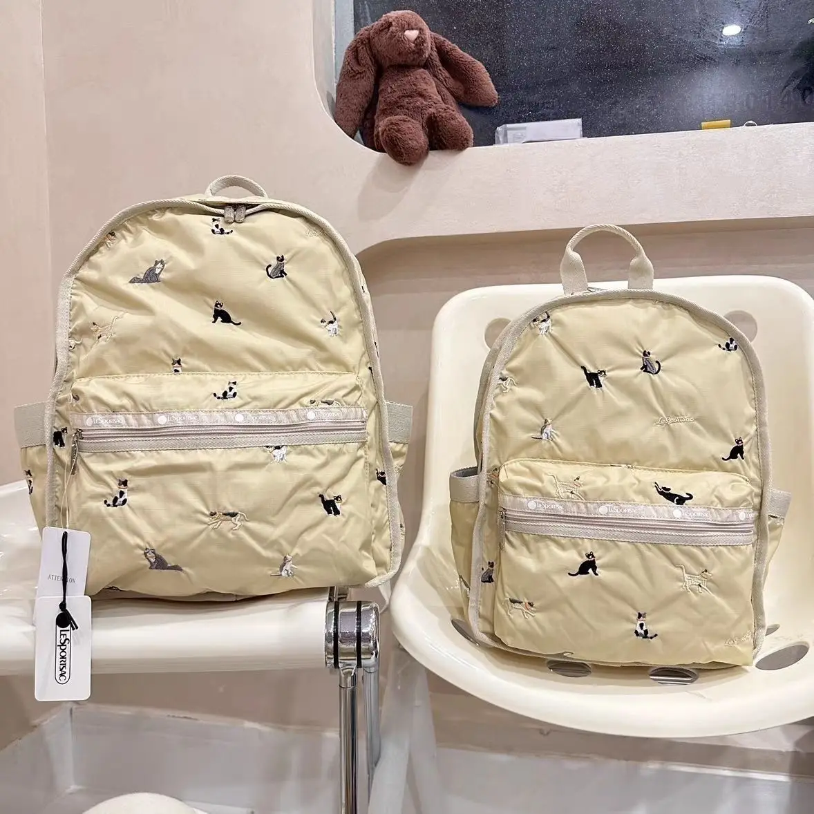 Bolsas de pañales bordadas para mamá, bolso de hombro multifuncional, bolsa de viaje ligera, mochila de maternidad para niños