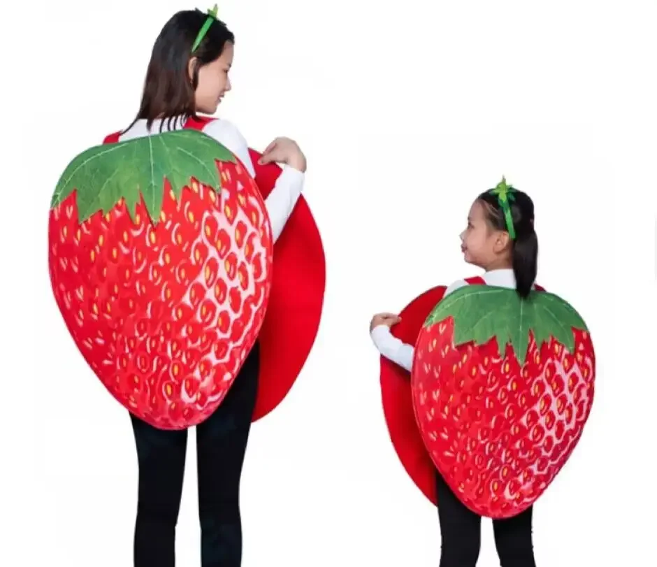 Cosplay Aardbeienkostuum voor volwassenen en kinderen Cartoon Fruit Feestkleding