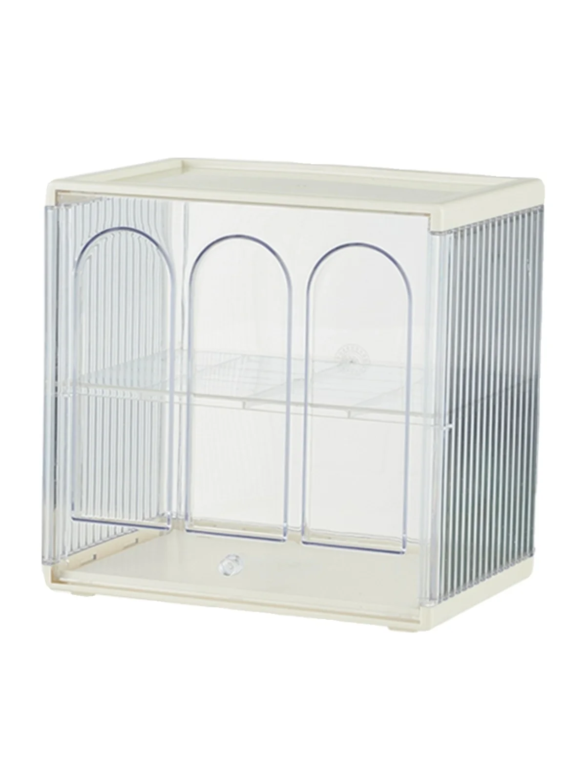 صندوق تخزين أكريليك لكبسولات القهوة وأكياس الشاي، منظف مكتبي مقاوم للغبار والماء، قابل للتركيب، مصنوع من مادة PET، مناسب للاس...