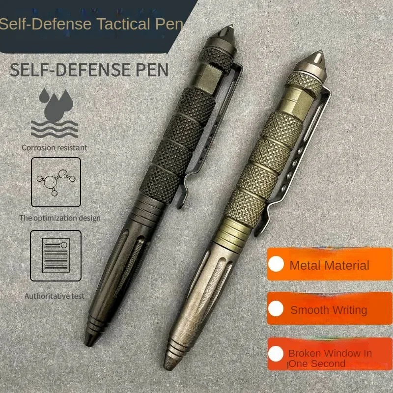 

Metal Military Tactical Pen Self Defense Pen for School Student Office Survival Emergency Glass Breaker EDC Supplies Outdoor