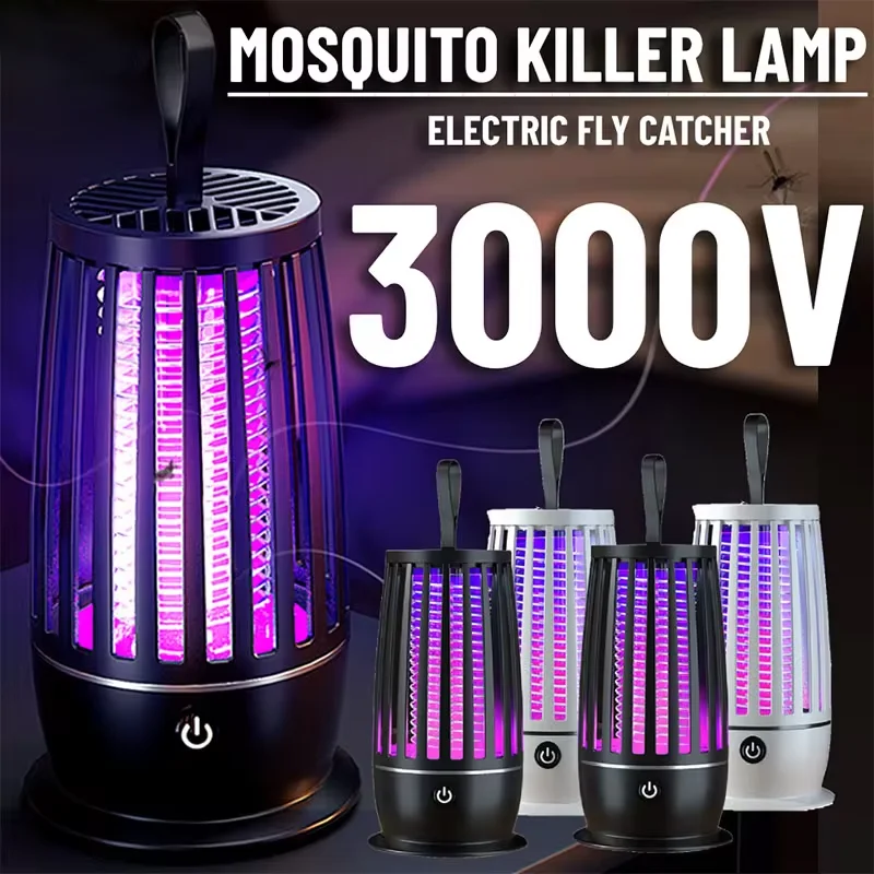 Lámpara antimosquitos portátil recargable por USB, trampa eléctrica para moscas, repelente de insectos, lámpara antimosquitos silenciosa para