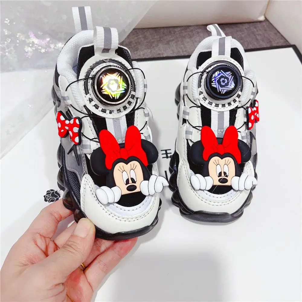 

Children's 2025 Spring Autumn New Boys And Girls Minnie Mickey Mouse Cartoon Sports Soled Casual Running children kids shoes