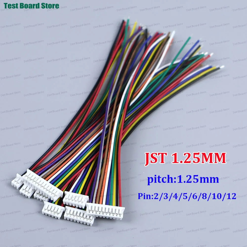 10/20/50PCS JST 1.25MM Wire Cable Connector 2/3/4/5/6/8/10/12 Pin 1.25MM Pitch Plug 10CM/20cm/30CM Wire Length 28AWG view 4