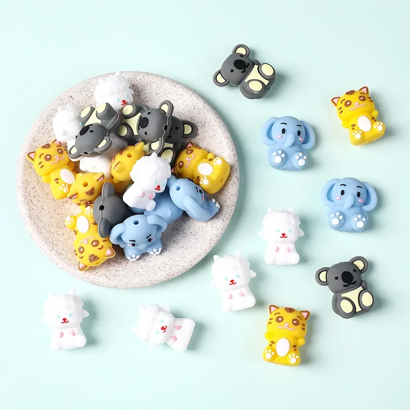 20/50pcs 3D Silicone Beads Animal focal beads For Jewelry Making DIY Pacifier Chain Bracelet Necklace Jewelry Accessories