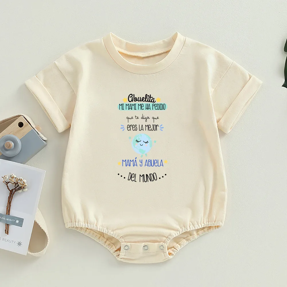 You Are The Best Mother and Grandmother in The World Baby Bubble Romper Short Sleeve Oversize T-shirt Romper Mothers Day Gift