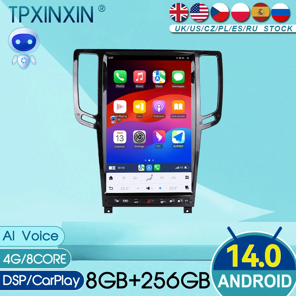 

14.5 Inch CarPlay For Infiniti G Series 2007-2016 Car Radio QLED Screen Android 13 Multimedia Player GPS Navigation Head Unit