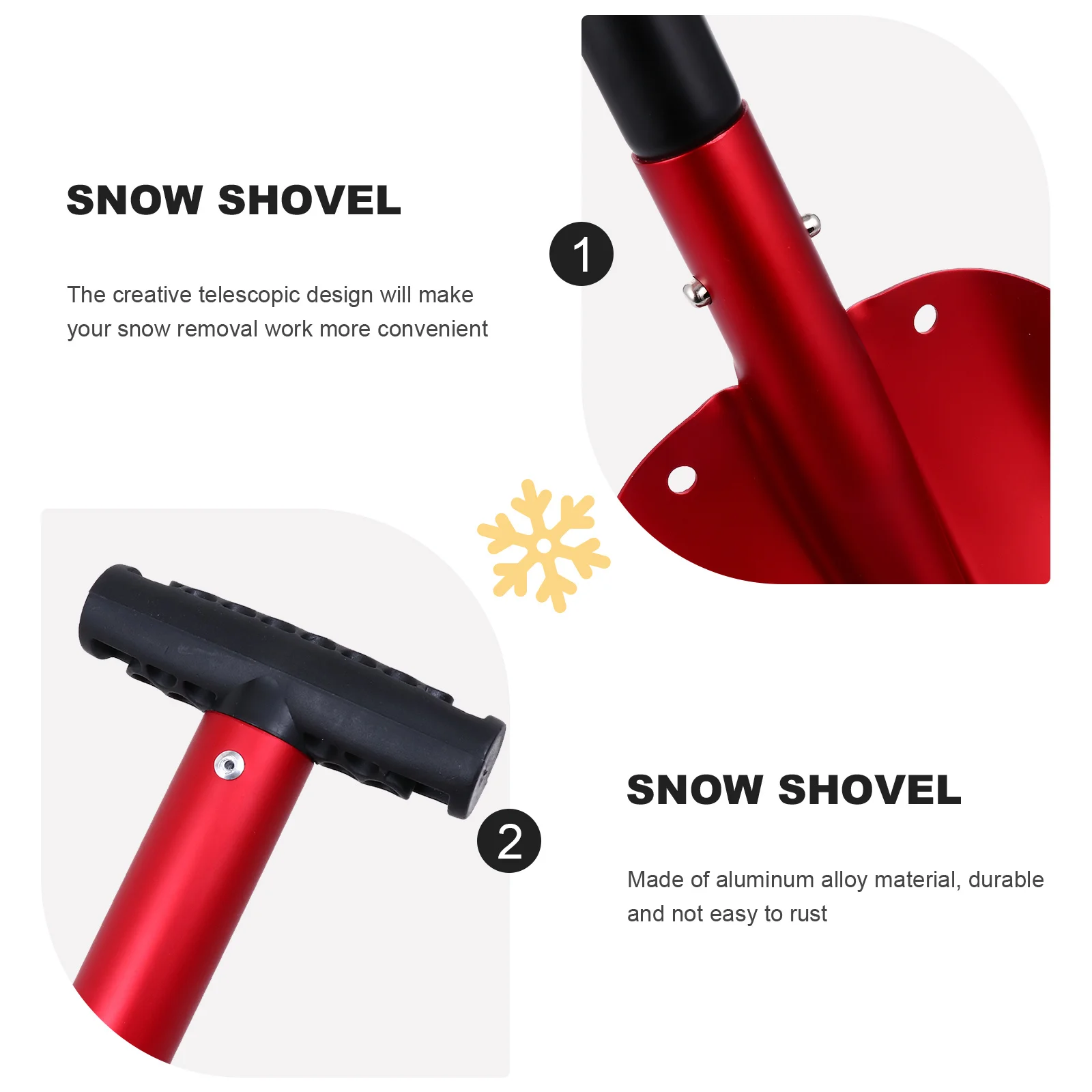 

1Pcs Snow Removal Shovel Aluminum Alloy Telescopic Design for Car Ice Scraping Winter Deicing Tool Vehicle Snow Clean Equipment