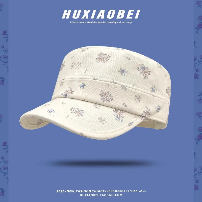 

Ретро-кепки с цветочным принтом для женщин: весенне-летние, для путешествий, солнцезащитные, универсальные, визуально уменьшающие лицо, в литературном стиле, для верховой езды