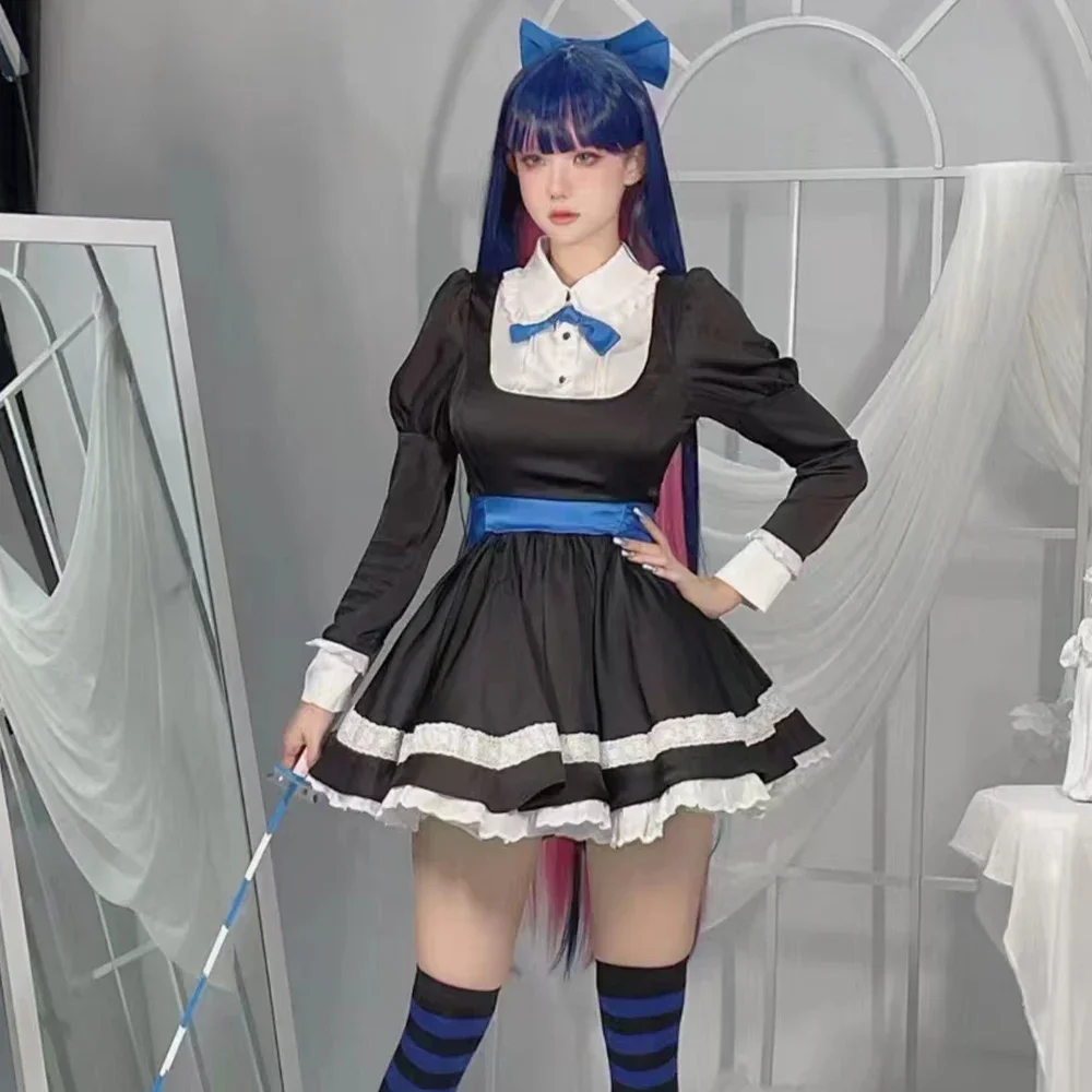 Pantis y medias de Anime con cinturón de ligas, disfraz de sirvienta de Cosplay, vestido de Lolita para niña, uniforme de fiesta de espectáculo de Halloween, regalo de cumpleaños