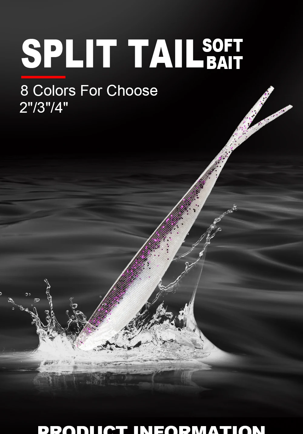 Spinpoler 2" 3" 4" weiche Angelköder Jerk Minnow Shad Drop Shot Soft Bait Swimbait Split Tail für Bass Forelle Pike Walleye Pesca – Detail 1