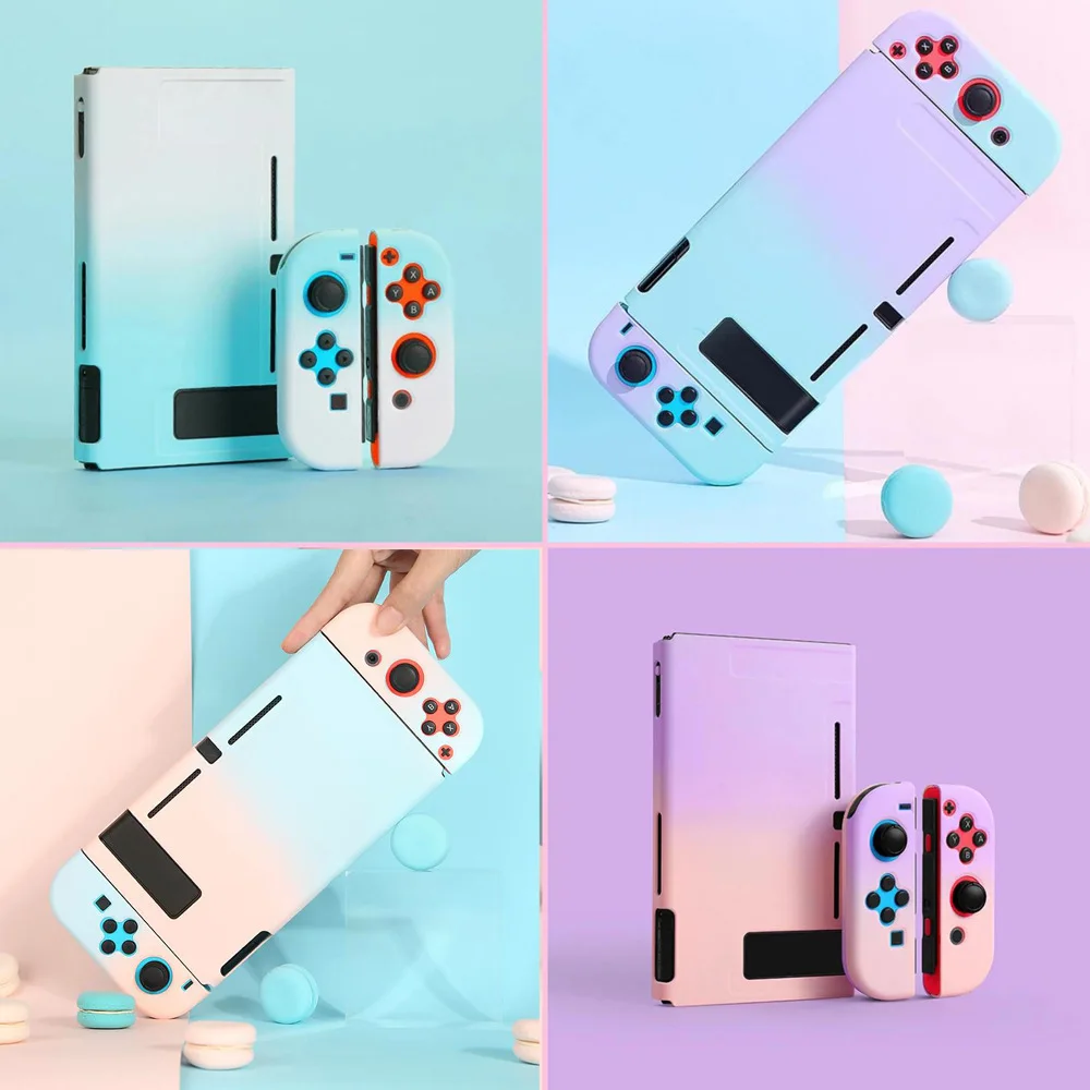 Funda protectora para Switch NS JoyCon, carcasa protectora de Color degradado, desmontable, ultrafina, colorida, PC