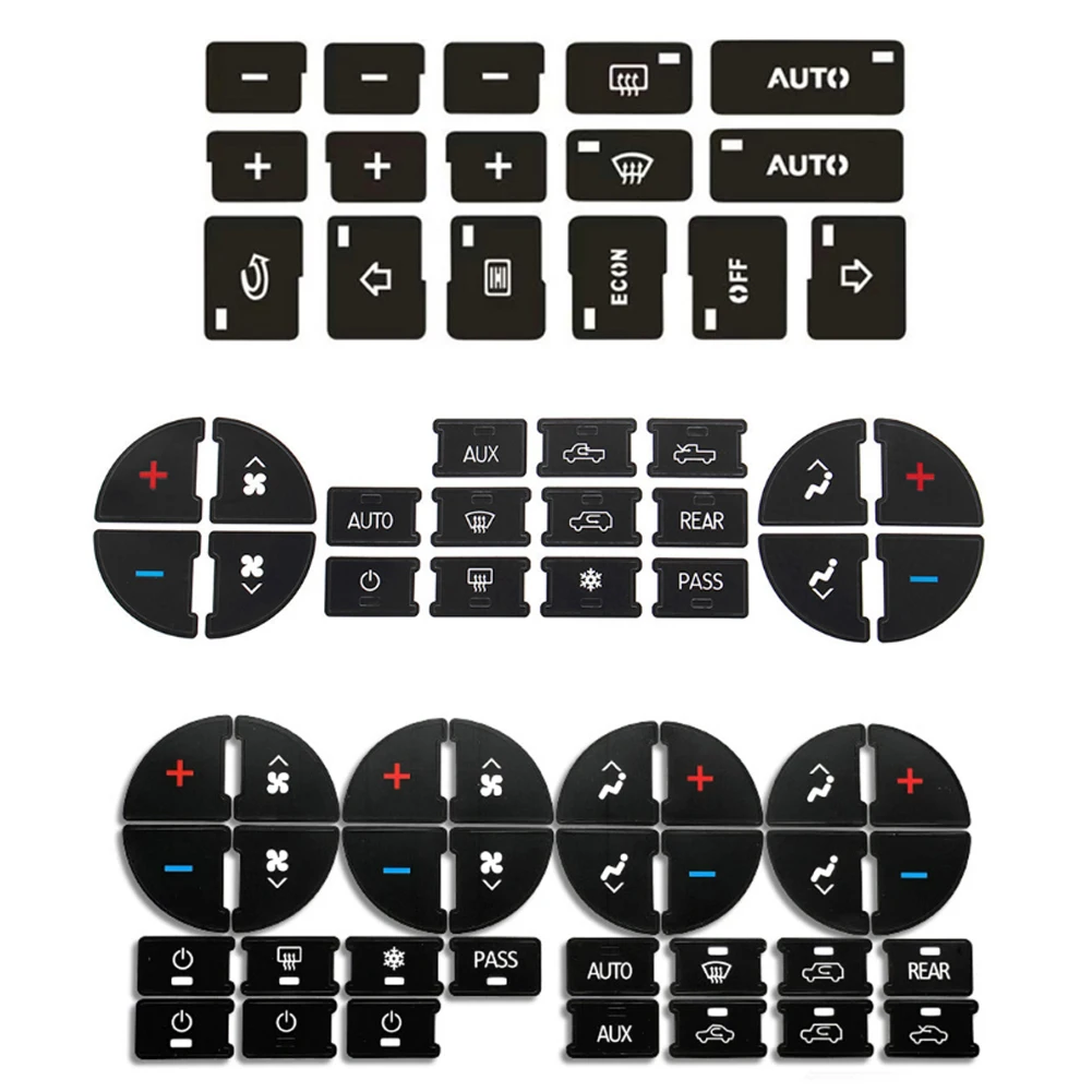 Car Button Repair Sticker AC Control CD Radio Audio Button Repair Sticker Trim Convenient Size Enhanced Car Button Functionality