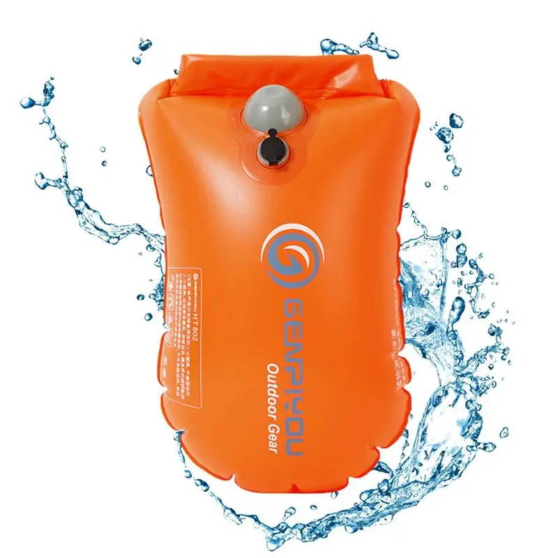 Swim Safety Float Swim Buoy Open Water Swimming Products Life Buoy Dry Bag Waterproof Storable Bubble Swim Float For Swimming