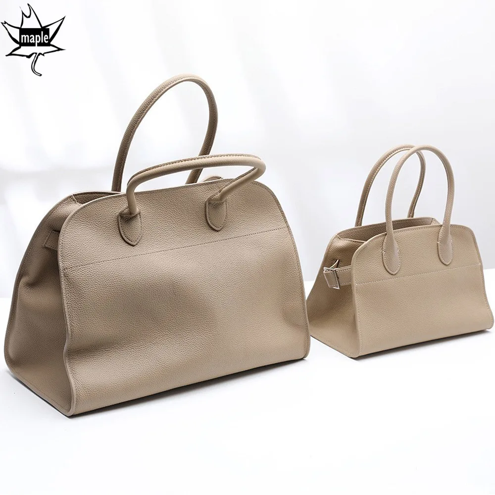 

New Fashion Designer Large Capacity Women Tote Grey 100% Cow Leather Female Handbag Luxury Office Commuter Hand Bag 2024