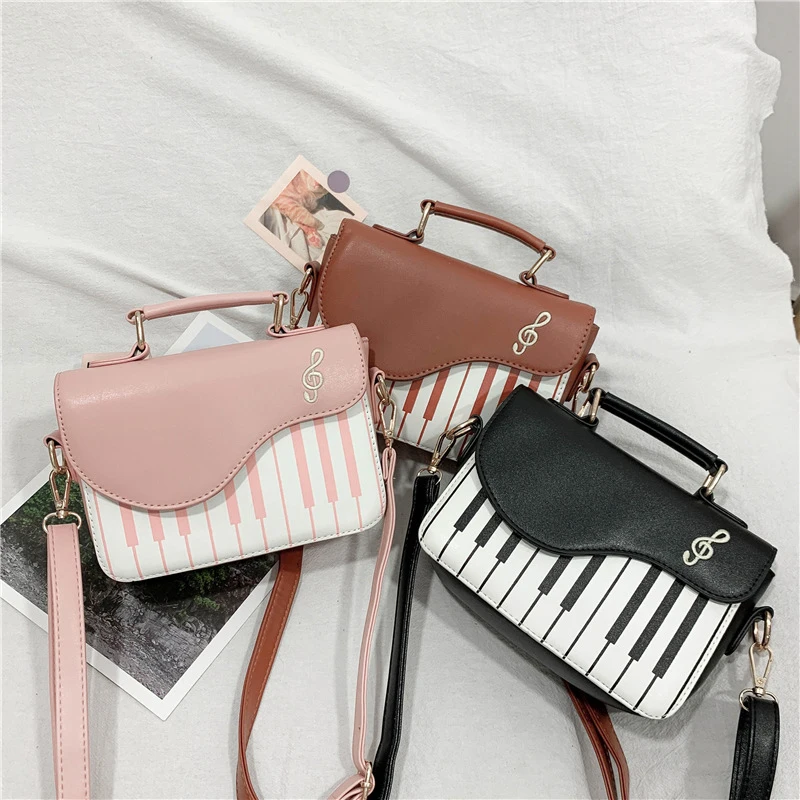 Fashion Women Shoulder Bags Piano Shap Lady PU Leather Handbags Casual Woman Tote Bags Flap Crossbody Bag