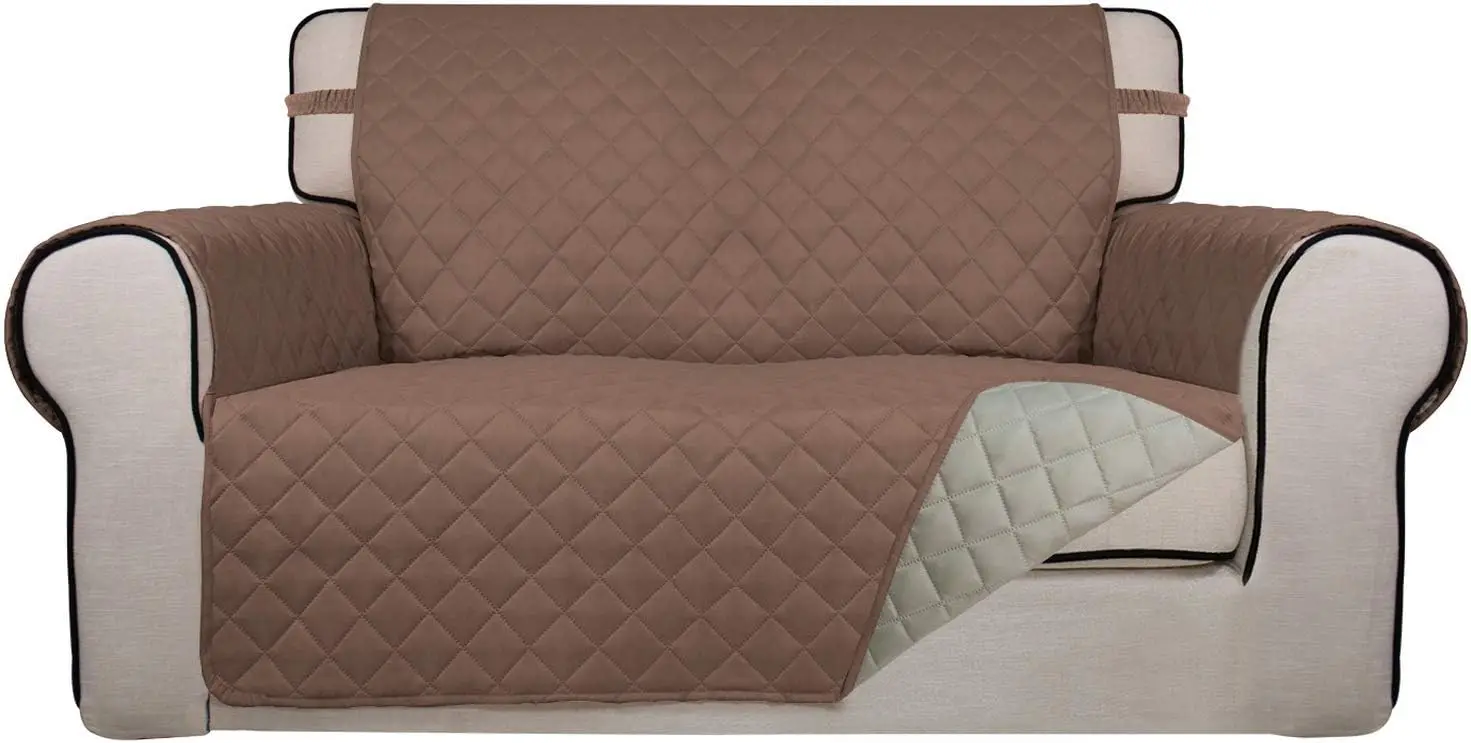 

Reversible Quilted Sofa Cover, Water Resistant Medium Slipcover Furniture Protector, Washable Couch Cover With Non Slip Foam