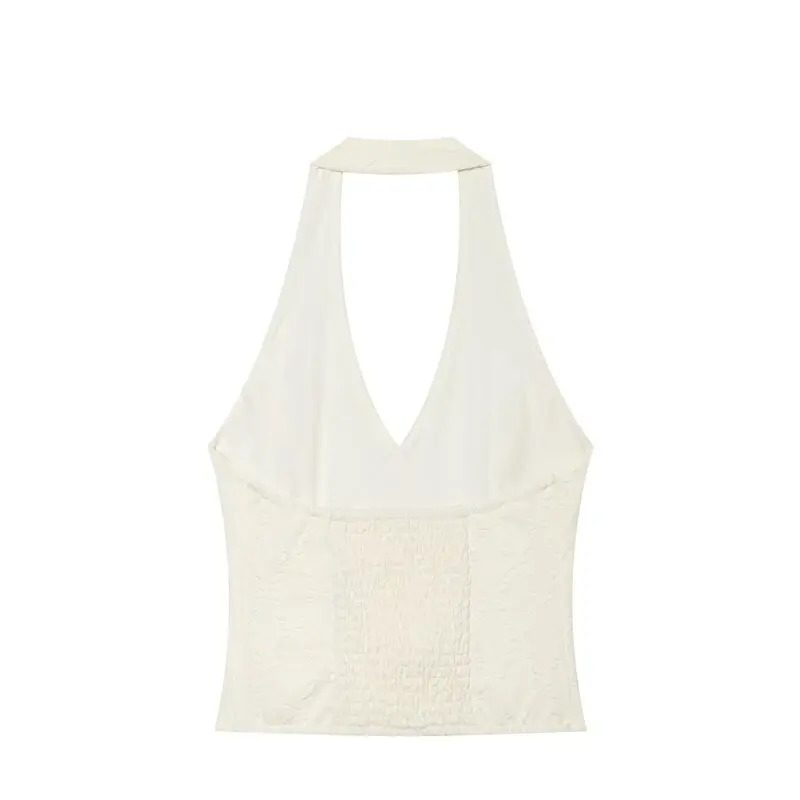 Summer 2026 Women's Fashion Versatile Embroidered Rope Knot Collar Top round Neck Short Length Double Button Closure Outerwear