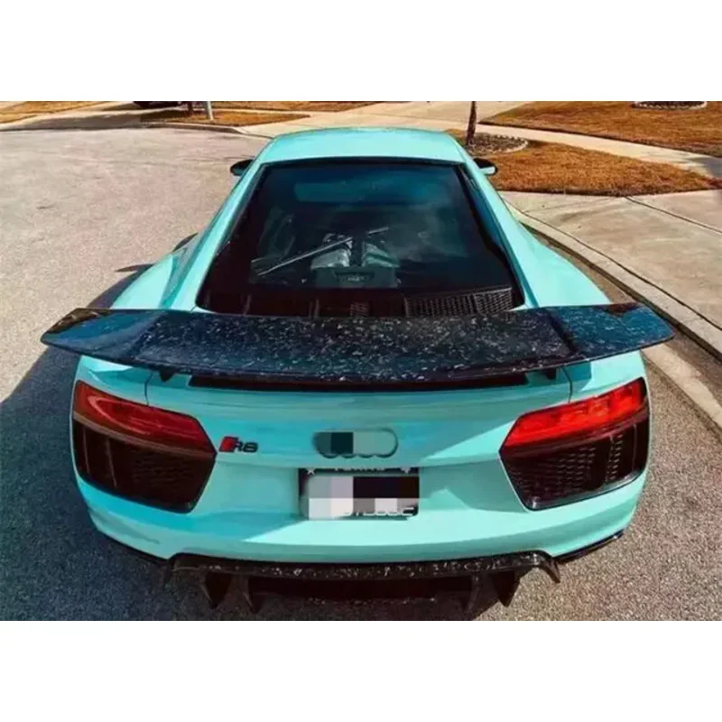 

Настоящий ковающий спойлер из углеродного волокна на заднее крыло автомобиля для Audi R8 V8 V10 Coupe 2016 2017 2018 2019 2020 2021 2022 2023