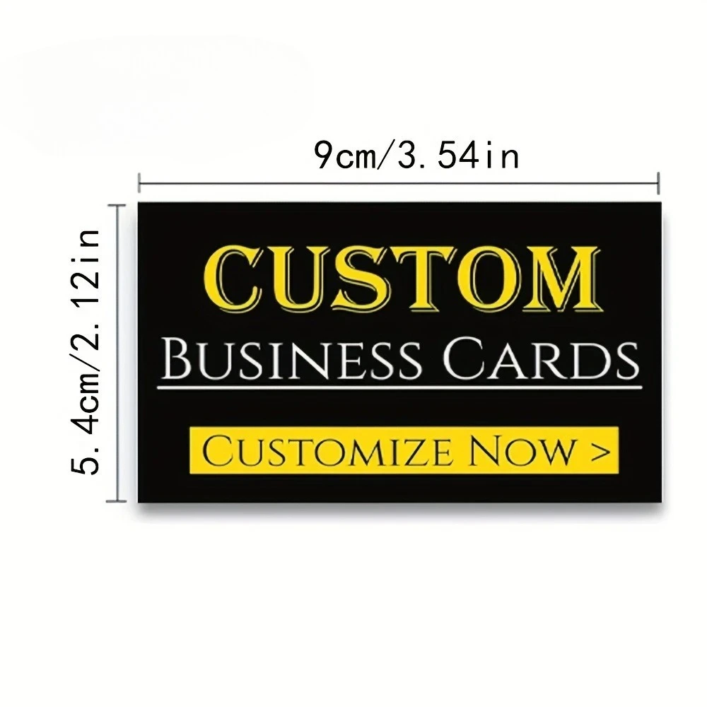 Personalized 9*5.4cm Custom Business Cards 300g Right Angle Double Sided Free Design Logo Text
