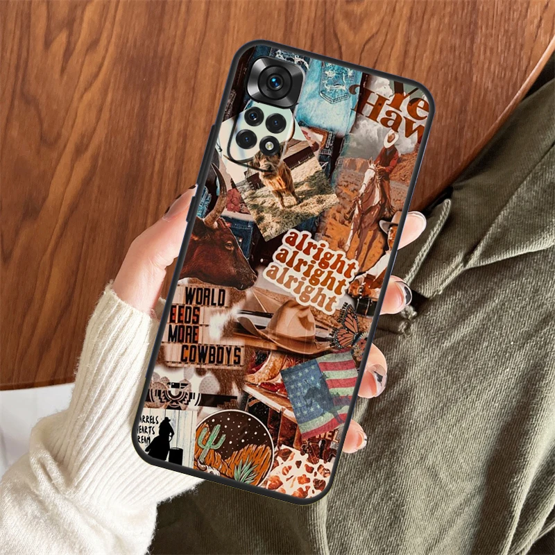 Cowboy Cowgirl Howdy Western Boho Case For Xiaomi Redmi Note 11 10 8 9 12 Pro Note 11S 10S 9S 8T Redmi 10 10C 9A 9C 9T Coque