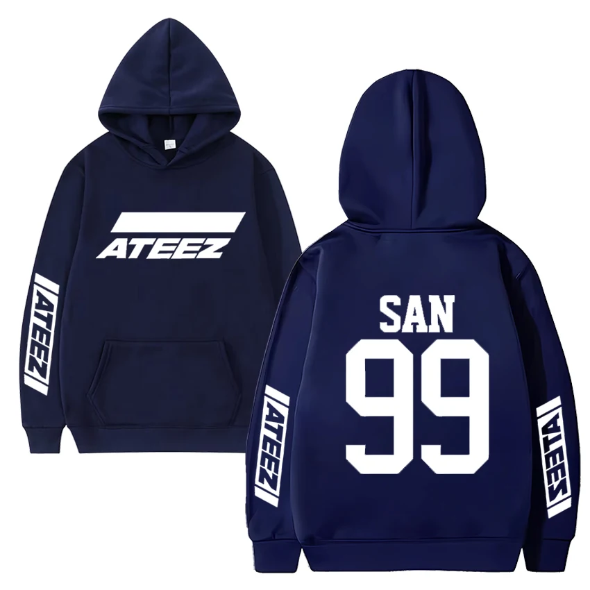 Camisola de manga comprida unissex, Kpop ATEEZ Album Hoodies, pulôver extragrande, velo Y2K Harajuku, alta qualidade, nova moda, homens e mulheres