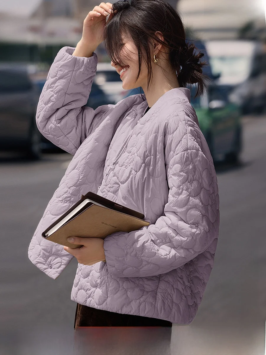 

XWI New Chinese Sle ort Cotton Jaet Women's Baseball orm 2025 Winter Faionable Lady Loose Fit round Ne Button up