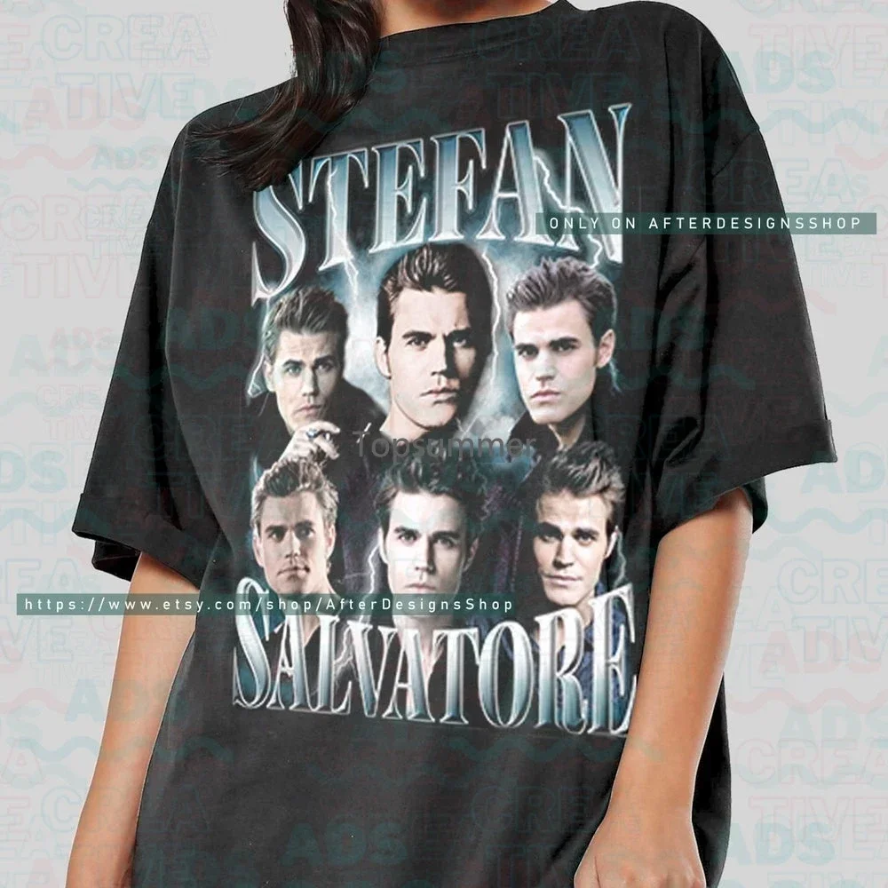 Stefan Salvatore gömlek Ads209 vampir günlükleri Paul Wesley Tv serisi Vintage Salvatore beri 1864 Tshirt Salvatore