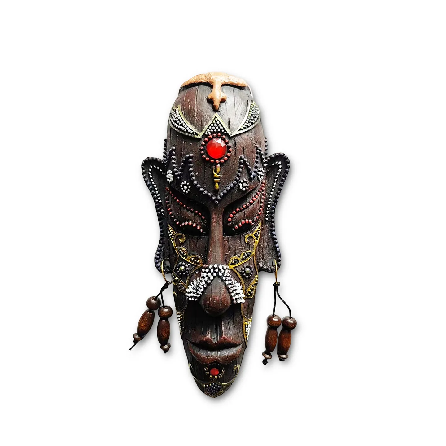 Retro African Tribal Mask Wall Hanging Resin Sculpture Vintage Ethnic Art Decor Ornament for Home Wall Decoration Gift