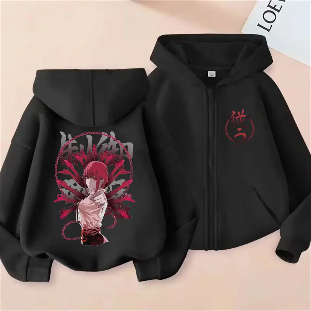 

Anime Chainsaw Man Makima Graphic Zipper Hoodie Men Women Manga Oversized Zip Up Jacket Coat Men's Fashion Hoodies Streetwear