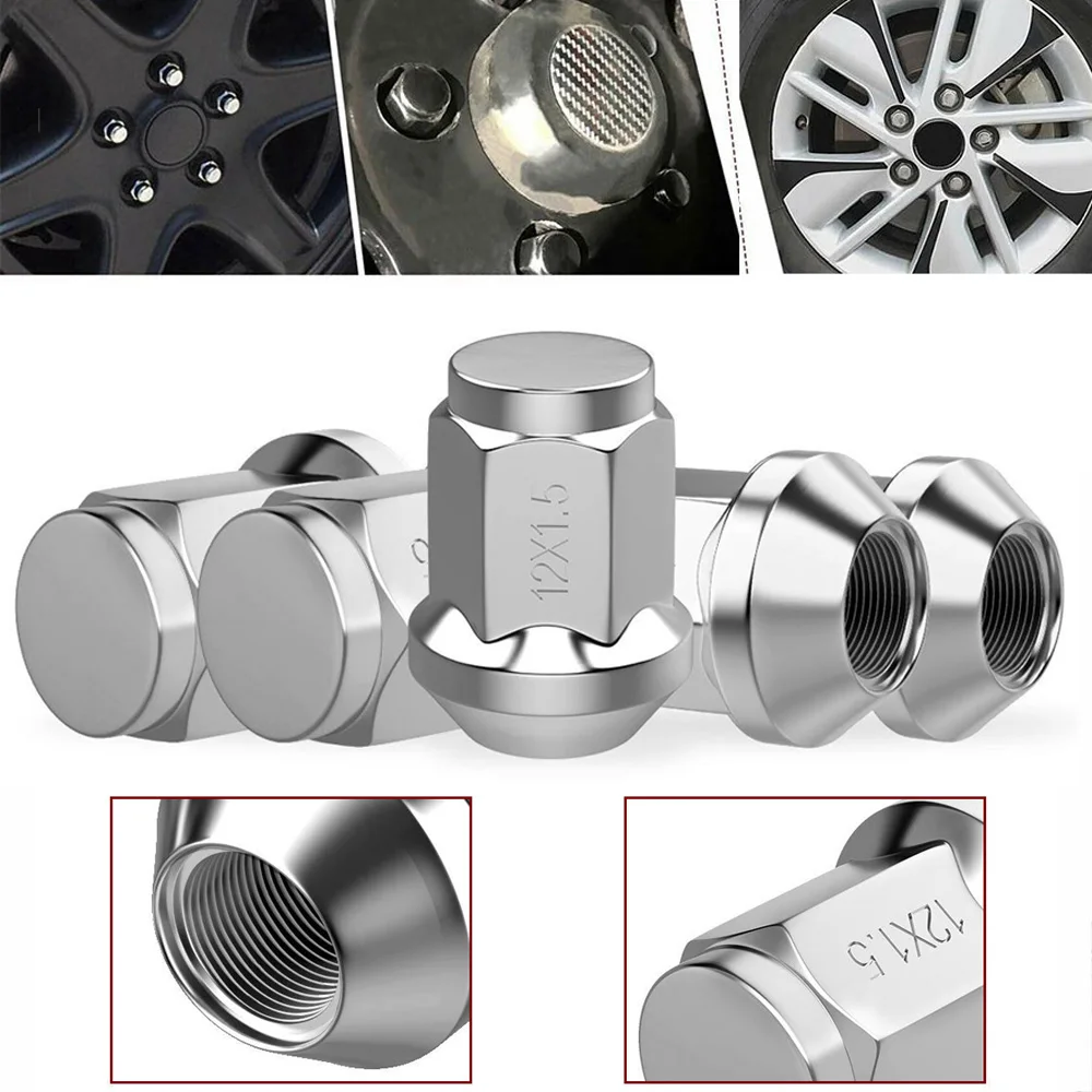 20pcs Hexagon Universal Car Wheel Lock Nuts Aluminum Racing Lug Nuts Length 35MM Wheel Bolts Studs M12*1.5 / M12x1.25 Accessory