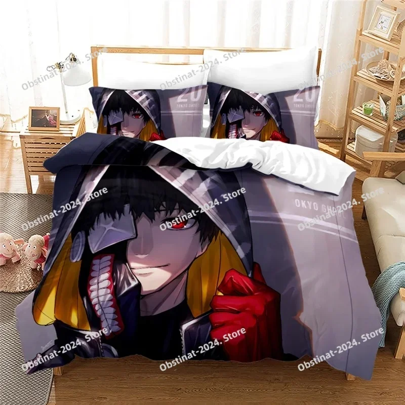 

Tokyo Ghoul Anime Manga Goth Bedding Set Printed Comforter Quilt Bed Cover Duvet Cover Pillow Case 3 Pieces Sets Kids Adult Size