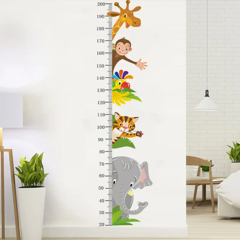 Animal height sticker, children's room, kindergarten, baby measurement, height ruler, wall decoration, self pasting