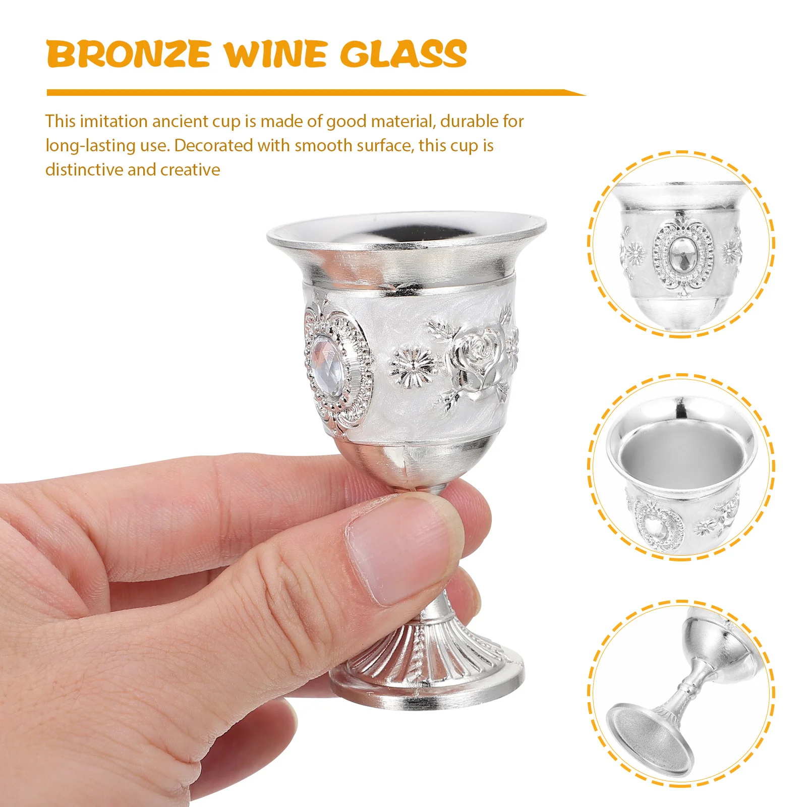 Copa de vino de aleación de Zinc Vintage creativa, delicado grabado de flores hecho a mano, Ideal para fiesta, boda, decoración de Bar en casa, vino tinto