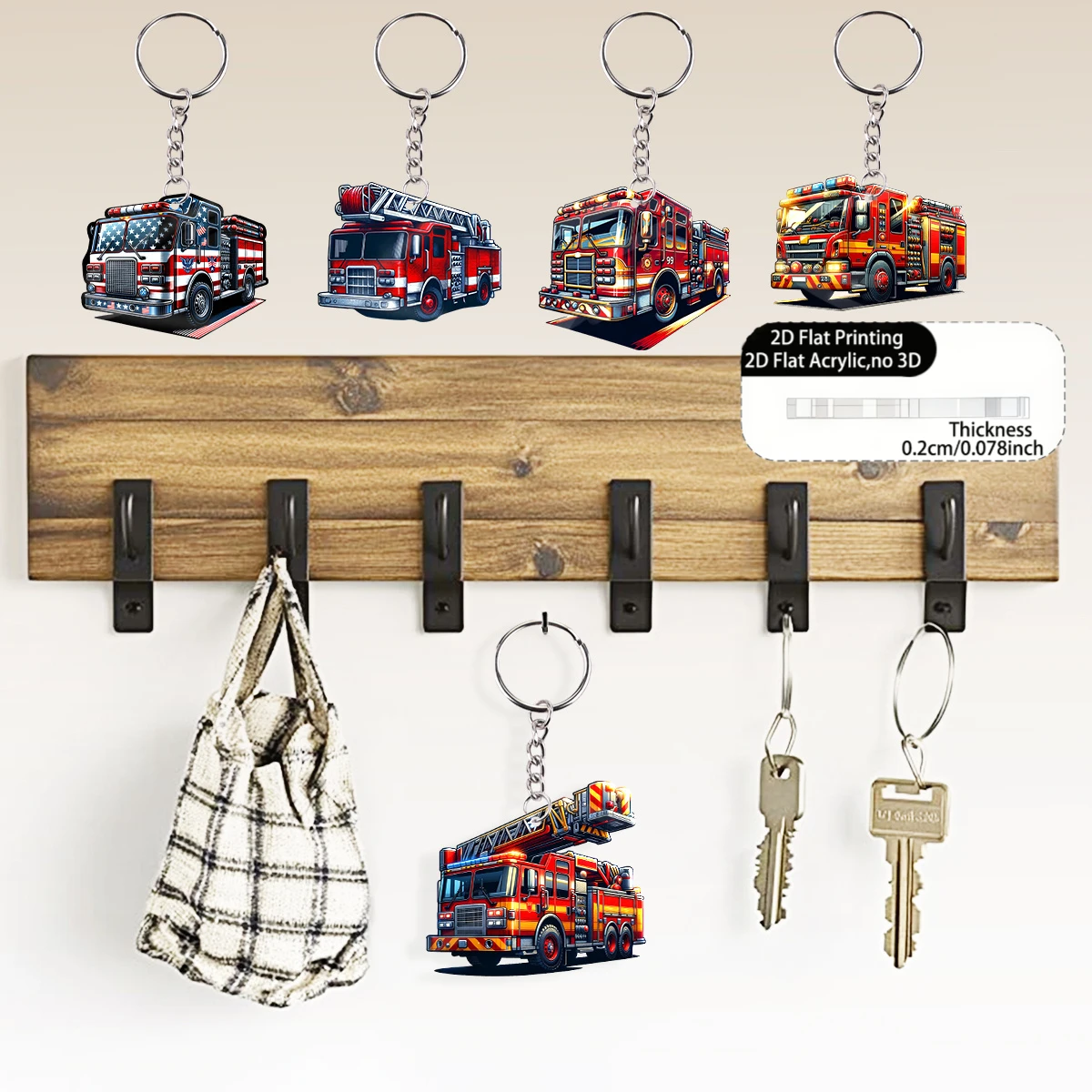Llavero de camión de bomberos - Heavy Equipment Key Ring reseña y precio